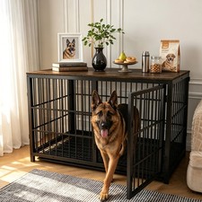Thicken Dog Crate Furniture Chew-Proof Wooden...