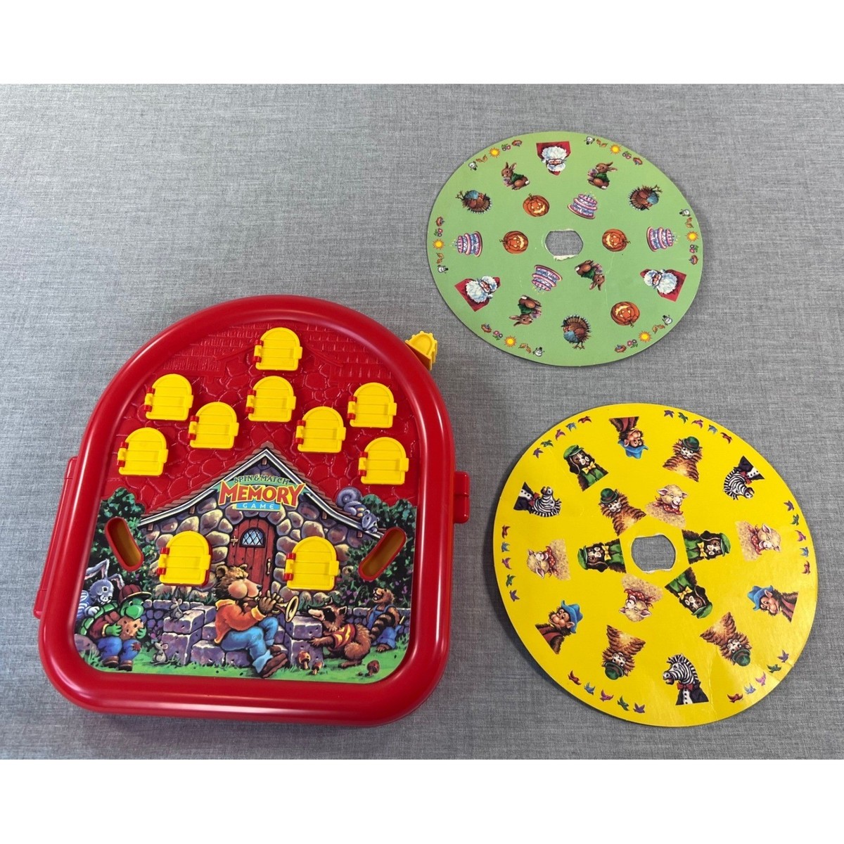 Vintage 1990 Milton Bradley Spin & Match Memory Game Red Plastic