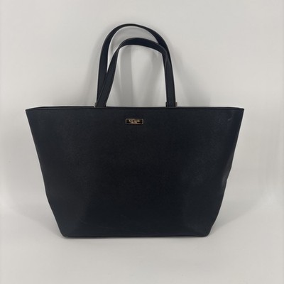 KATE SPADE Newbury Lane Jules Zip Top XL Black Leather Tote Shoulder Handbag
