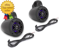 Waterproof Marine Wakeboard Tower Speakers - 4 Inch Dual Subwoofer Speaker Set W