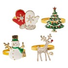4Pcs Festive Xmas Napkin Decor Decorative Christmas Tree Napkin Buckles
