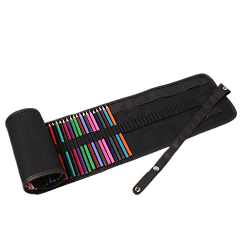 Roll Bag,canvas Colored Pencil Holder Leather Case For Adult