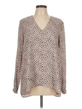 Karen Kane Women Pink Long Sleeve Blouse L