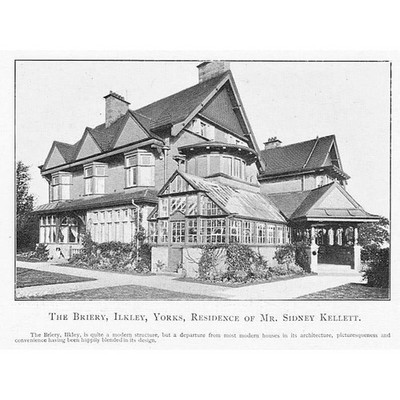 THE BRIERY Ilkley Yorkshire Residence of Mr Sidney Kellett - Antique Print 1902