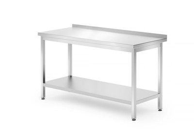 Hendi Arbeitstisch Kitchen Line mit Grundboden und Aufkantung 1400x700x850mm