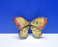 Vintage 3D Stained Glass Butterfly Suncatcher