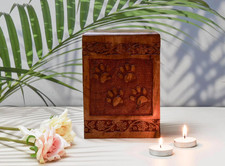 -Handmade Wooden Pet Urn for Dog  Cat Ashes, Small Cremation Box, Decorative Me