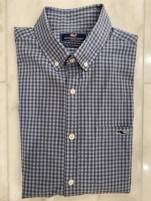 Vineyard Vines Men's Slim Fit Tucker Shirt Size Small Blue Checkered