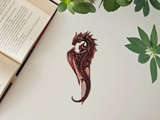Crimson Wyvern Dragon Bookmark Intricate Fantasy Design Perfect Gift NEW