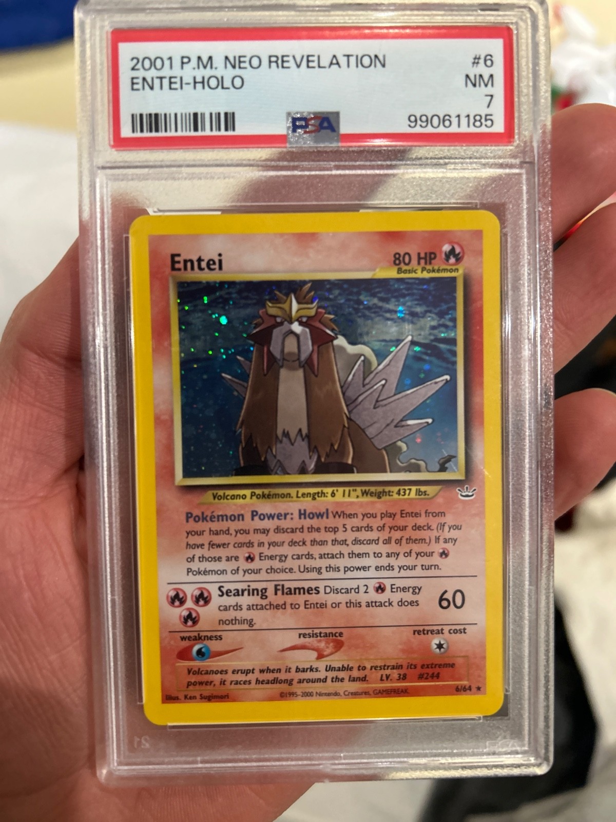 Pokemon Entei Neo Revelation Unlimited Holo Rare #6 PSA 7