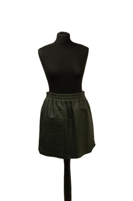 BOTTEGA VENETA - mini skirt - women - size M - dark green -  leather 