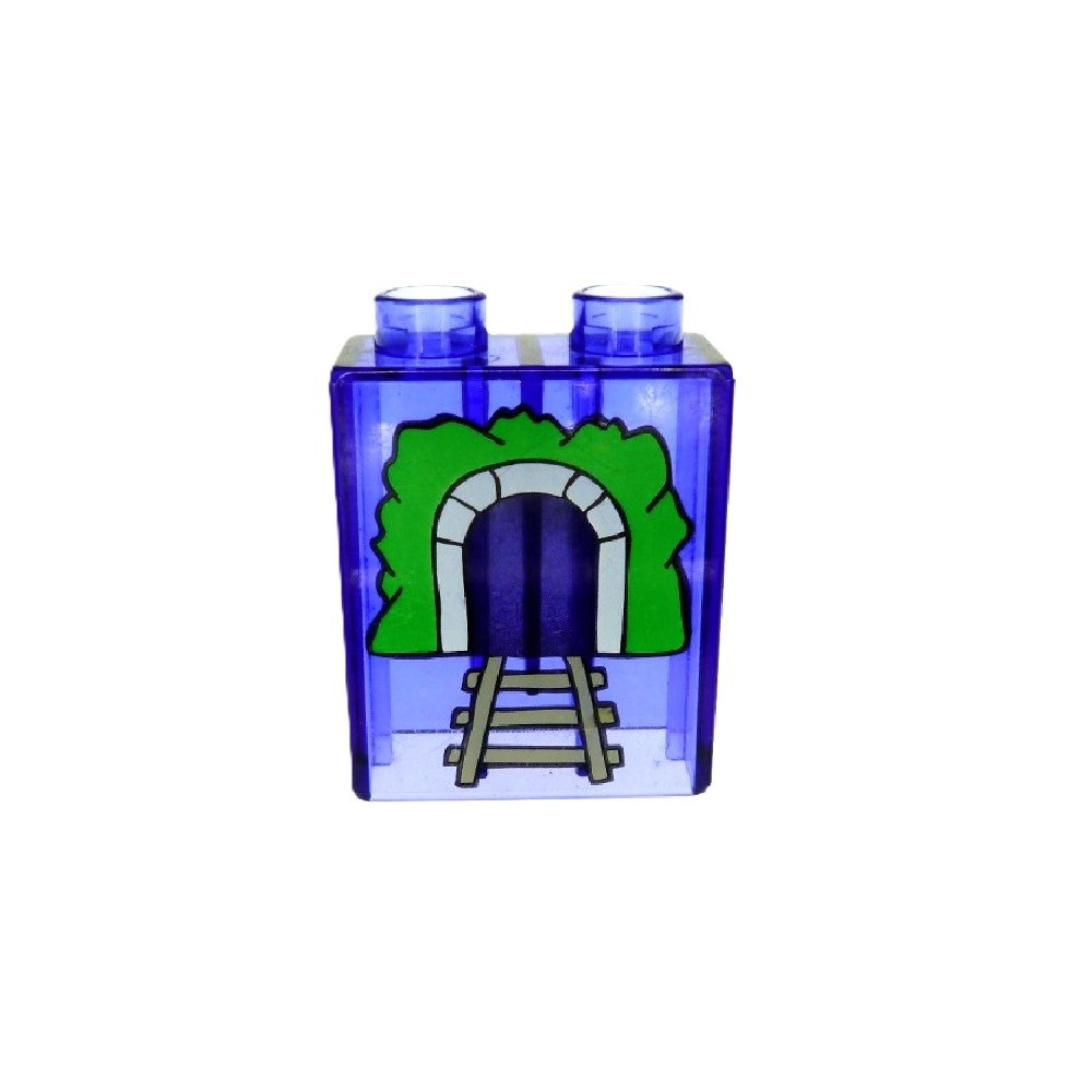 1x LEGO Duplo Construction Stone 1x2x2 Transparent Purple Tunnel Train 4066pb020