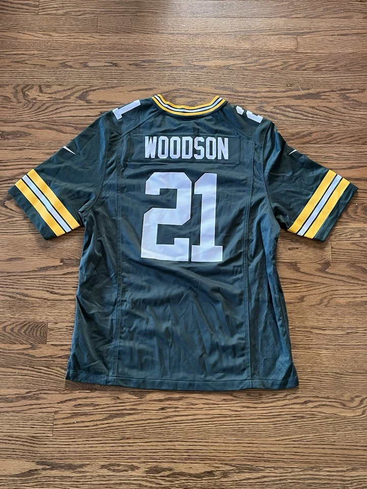 Camiseta Nike Green Bay Packers Charles Woodson #21 Onfield para hombre grande 2012 Foto 2 de 4