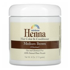 Henna Hair Color and Conditioner Medium Brown Chestnut 4 Oz By Rainbow Research