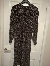 M&S Collection Black Mix Long Sleeved Regular Length Dress Size 14
