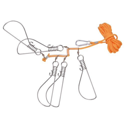 Corda da Pesca in Acciaio Inox Resistente con 5 Blocchi a Scatto Nylon WP - Foto 8 di 9