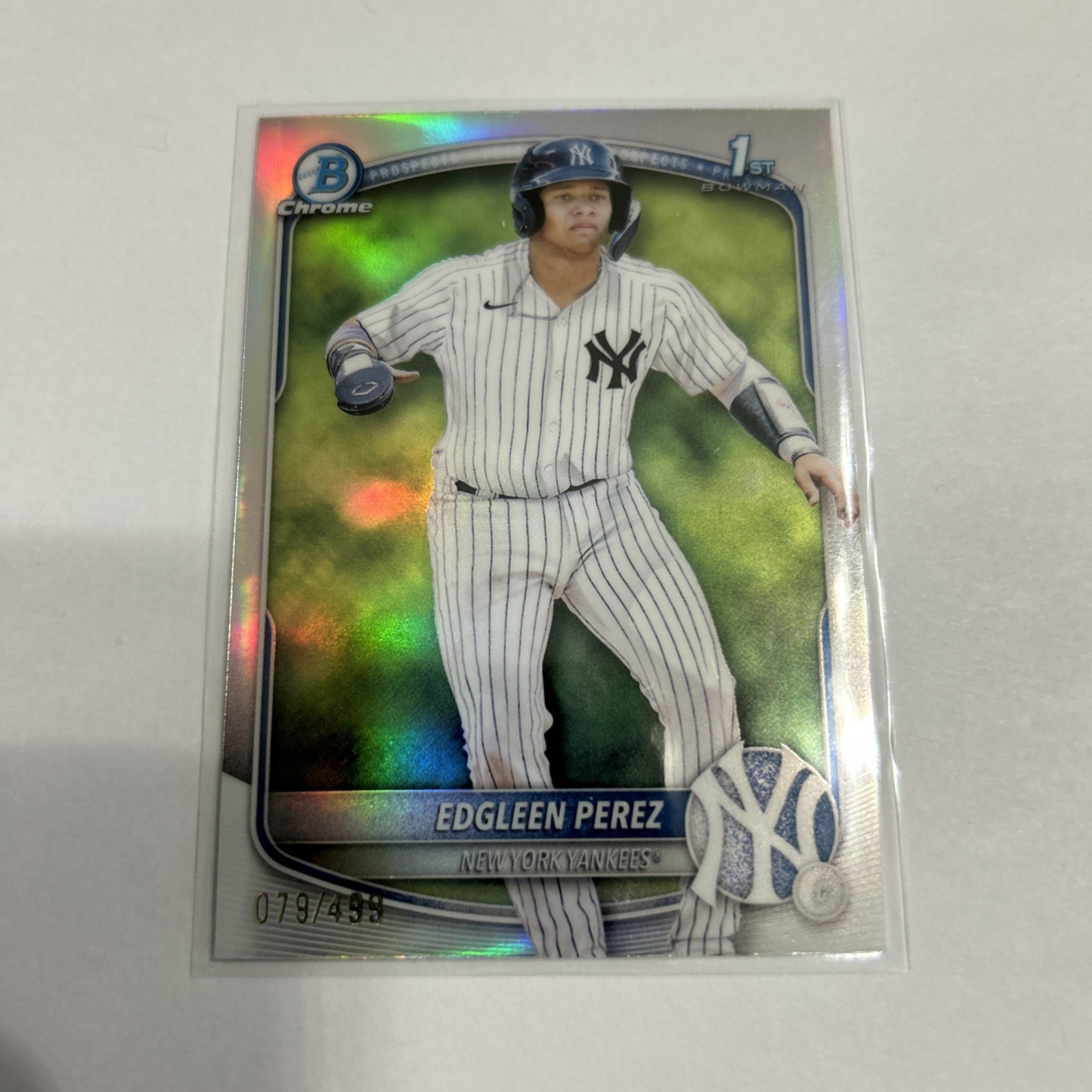 2025 bowman chrome 1st edgleen perez silver holo refractor /499
