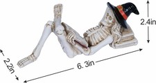 Halloween Skeleton Statue Halloween Skull Figurine Home Decor Reading Skeleton