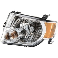 Left Headlight Clear Lens Chrome w/Bulb Ford Escape 08-12 XLS XLT Hybrid Limited