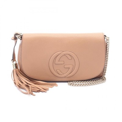 GUCCI Soho Interlocking G chain crossbody Schultertasche 536224 Leder Braun G...