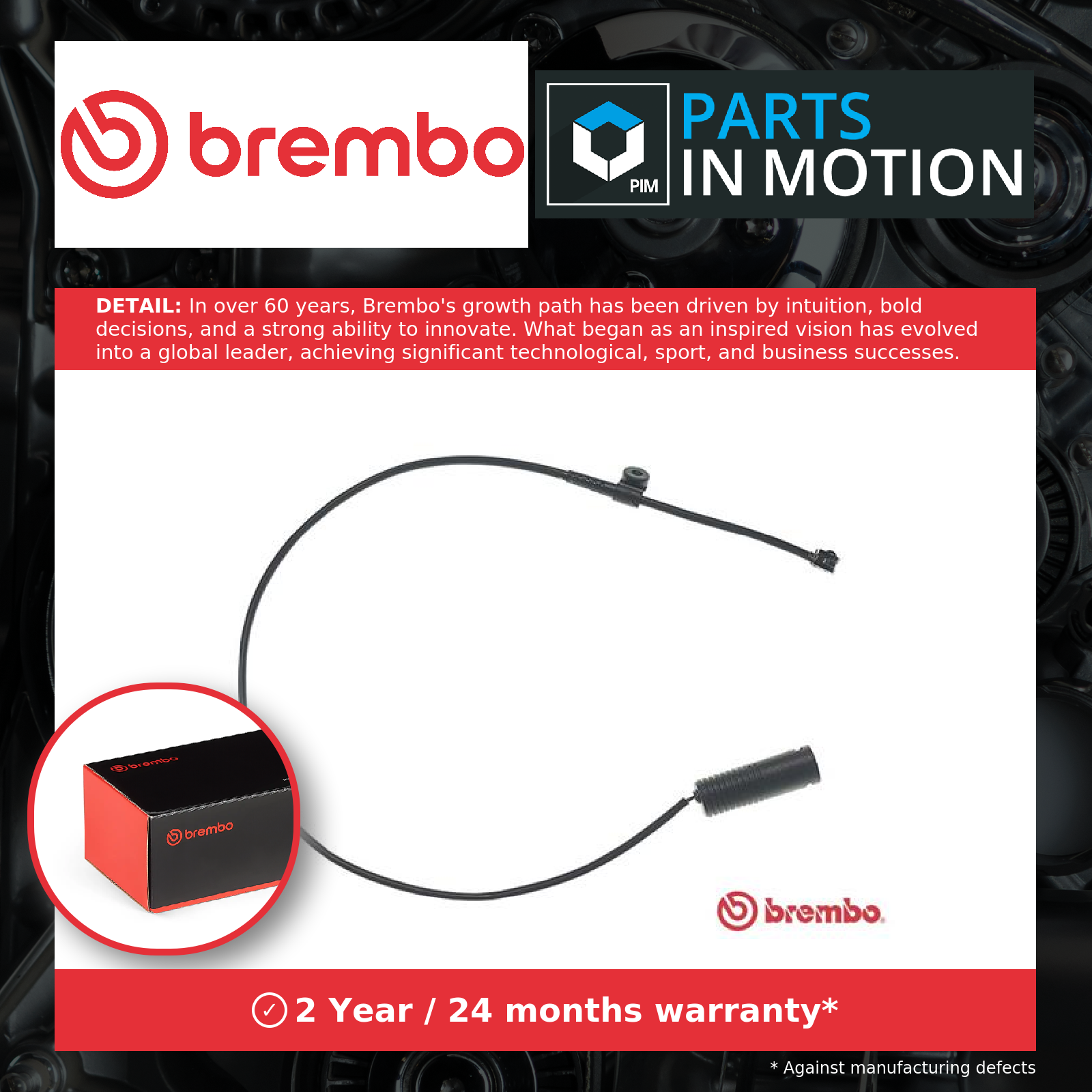 Brake Pad Wear Indicator Sensor Rear A00233 Brembo Warning Contact Wire 1182065