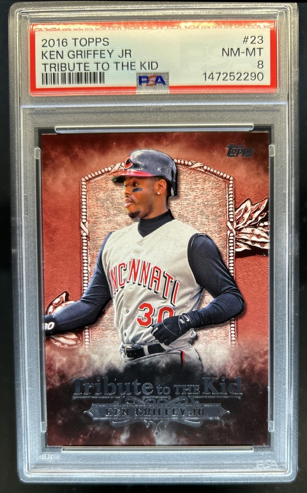 2016 Topps Ken Griffey Jr. Tribute to the Kid #KID-23 Reds PSA 8