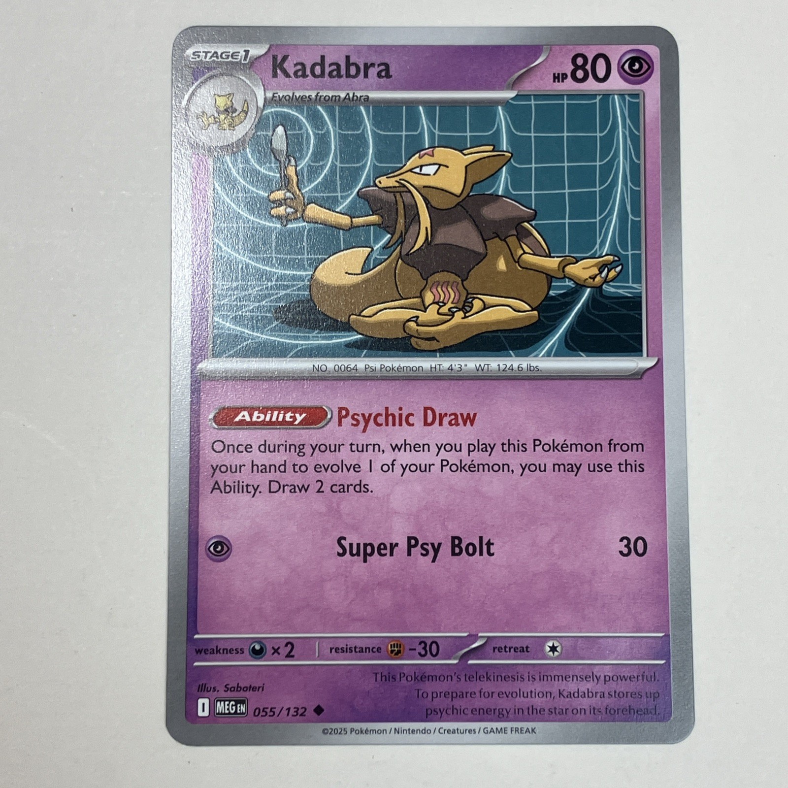 Kadabra - 55/132 - Uncommon Regular - Pokémon Mega Evolution - NM