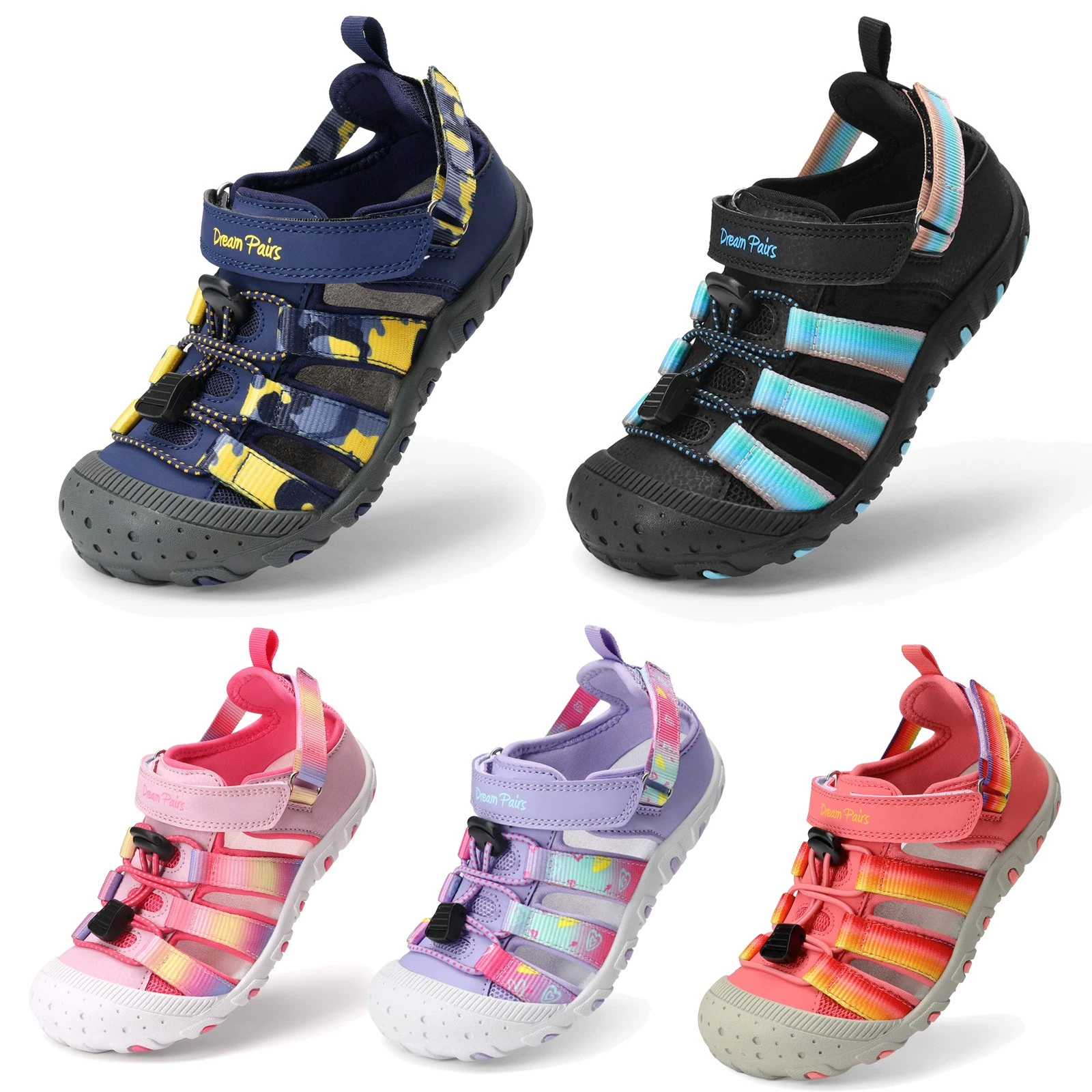 Boys Girls Kids Outdoor Athletic Sandals Summer Hiking Beach Closed Toe Sandals