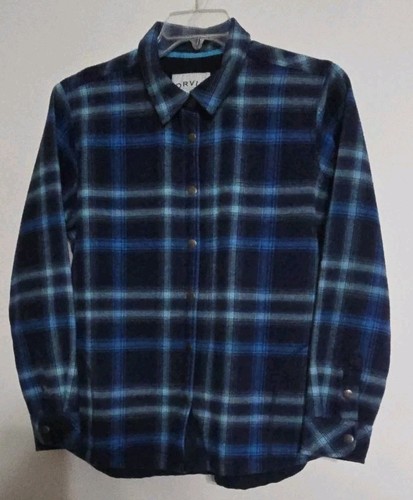 Orvis Classic Collection Plaid Jacket Shirt Snap Buttons Size XL Shades Of Blue - Picture 1 of 22