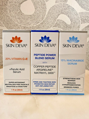 Skin Deva 3 Serum Set Niacinamide Peptide Vitamin C E Ferulic 30ml New