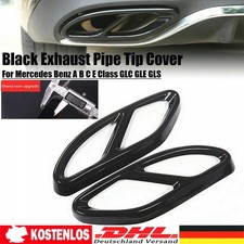 2Stk-Schwarz Auspuffblende Auspuff Abdeckung für BENZ W205 W213 W212 W246/W176