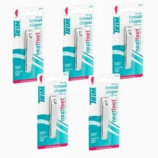 TRIM Nail Care Deluxe Stainless Steel Toenail Clipper with Nail File - 5 PACK