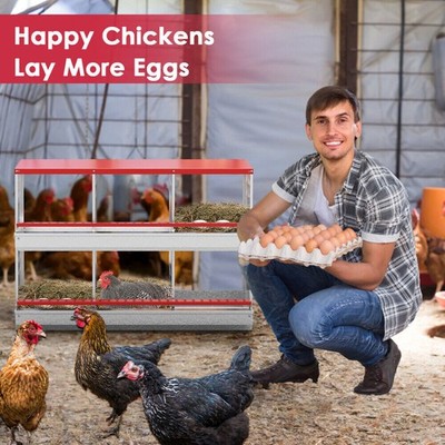 6 Hole Chicken Nesting Boxes Metal Egg Laying Brooding Box With Vent Hole Kit