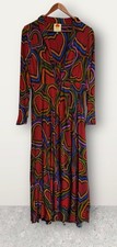 Farm Rio Rainbow Wild Hearts Maxi Dress Womens Size Medium