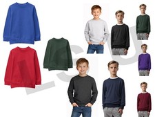 KIDS SCHOOL JUMPER CREW NECK FLEECE SWEATSHIRT BOYS GIRLS SCHOOL JUMPERS  3Y-18Y
