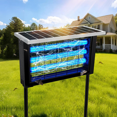 Solar Bug Zapper Outdoor Mosquito Zapper 4500V Waterproof Rechargeable Fly Trap