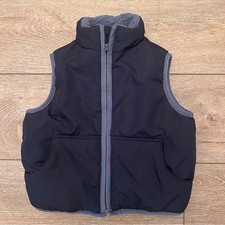 Janie and Jack Navy Blue Puffer Fleece Vest Baby Boy 18-24 Months Warm Outdoors