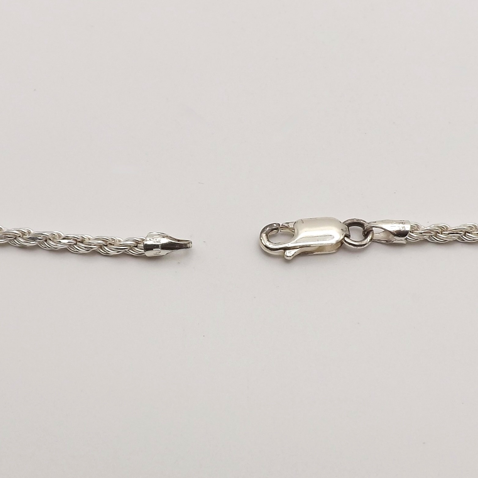 Solid Sterling Silver Rope Link Pendant Chain Nec… - image 4