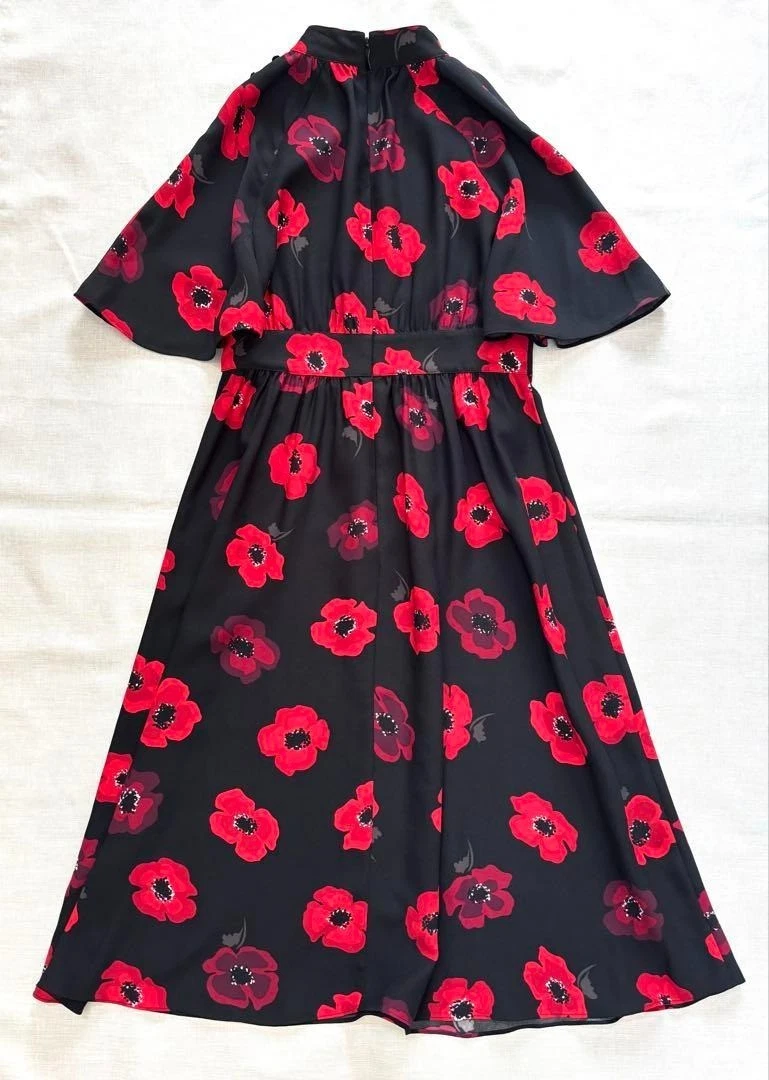 Abito lungo Kate Spade Ooh La La Poppy floreale manica svasata taglia 6 XL usato quasi