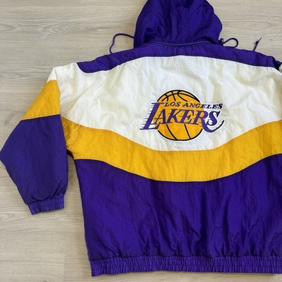 Vintage Los Angeles Lakers Apex One Parka Jacket Hooded XL 90s
