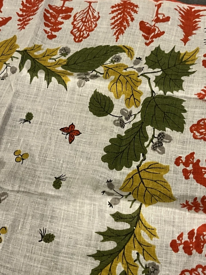 HANKIE VINTAGE - HERMOSOS COLORES OTOÑO HOJAS, BELLOTAS Y MÁS - LINO Foto 4 de 4