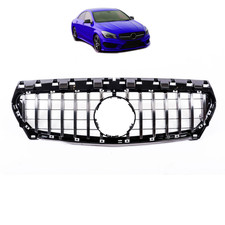 K&uuml;hlergrill schwarz chrom passt an passend f&uuml;r Mercedes W117 CLA 13-16 Sport-Pan