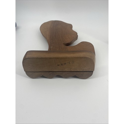 Vintage Mid Century African Woman Carved Wooden Bust Sculpture Hagenauer Style - Picture 7 of 7