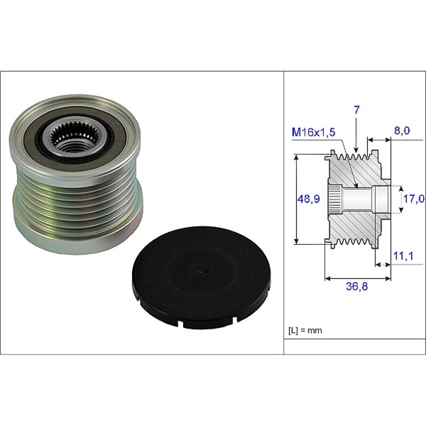 Ina 535 0081 10 Generatorfreilauf FüR Renault Opel Smart Dacia Riemenscheibe-image