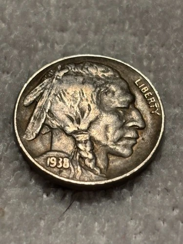 1938 d buffalo nickel full date free shipping, vg