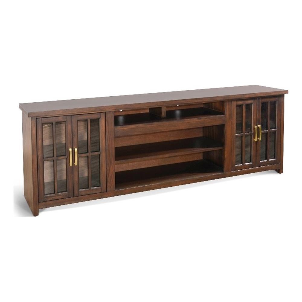 With Glass Cabinet Doors And Open Shelving