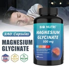Magnesium Glycinate 500mg - 240 Capsules For Sleep, Stress Relief Support Bone