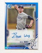 2021 Bowman Chrome Beck Way Blue Refractor Auto /150 #CPA-BW Kansas City Royals