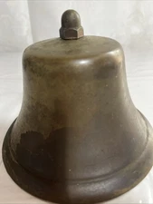 Brass Dinner Bell Vintage Heavy 6" Wide 4 1/2" Tall