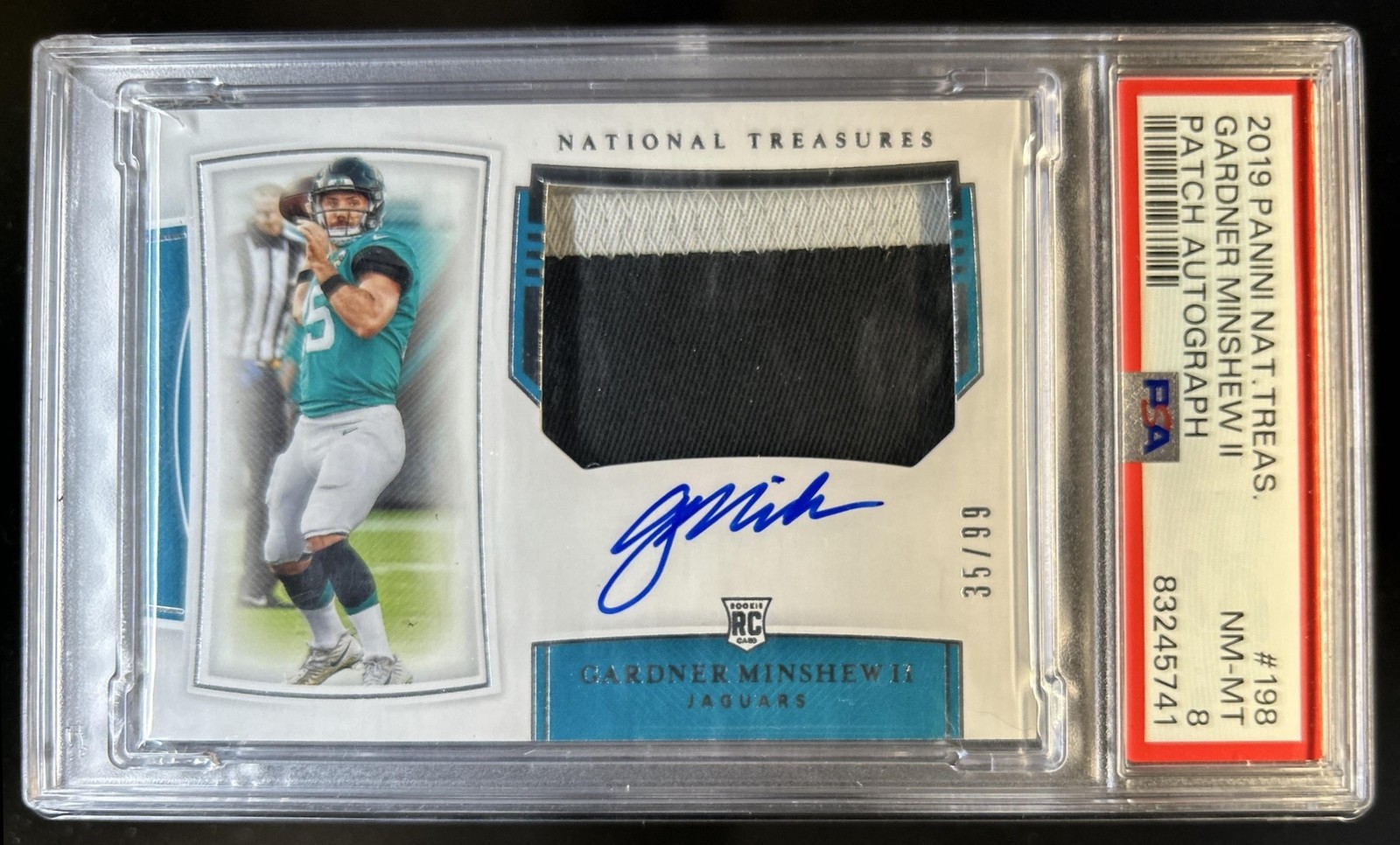 Gardner Minshew II Panini National Treasures #198 Patch Autograph